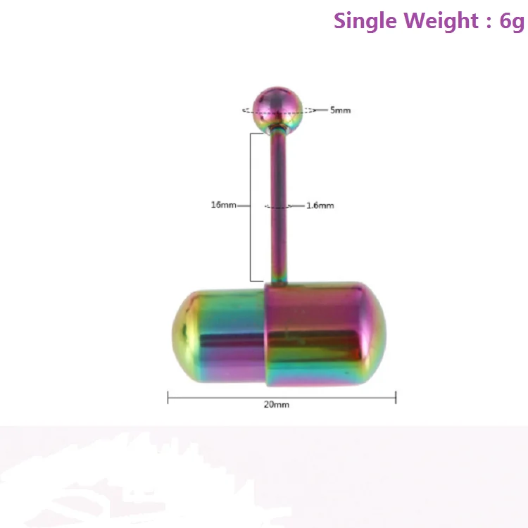 ZESEN Newest Wholesale 5pcs Mix Colors Special Design Vibrating Tongue Rings Piercing Jewelry