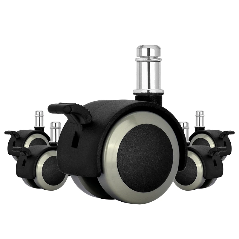 Universal 1.5 Inch Nylon Office Chair Caster Wheels Plastic Furniture Swivel Wheel Nylon Caster Double Wheels