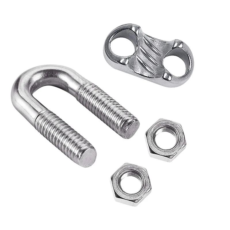 Factory Supply Ss304 Ss316 Saddle Wire Rope Cable Clip Clamp With U Bolt For Rigging Hardware