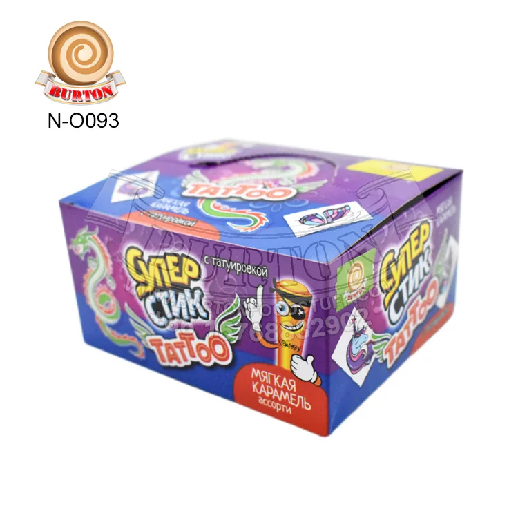 Mix fruity flavor CC Stick  powder candy with tattoo paper