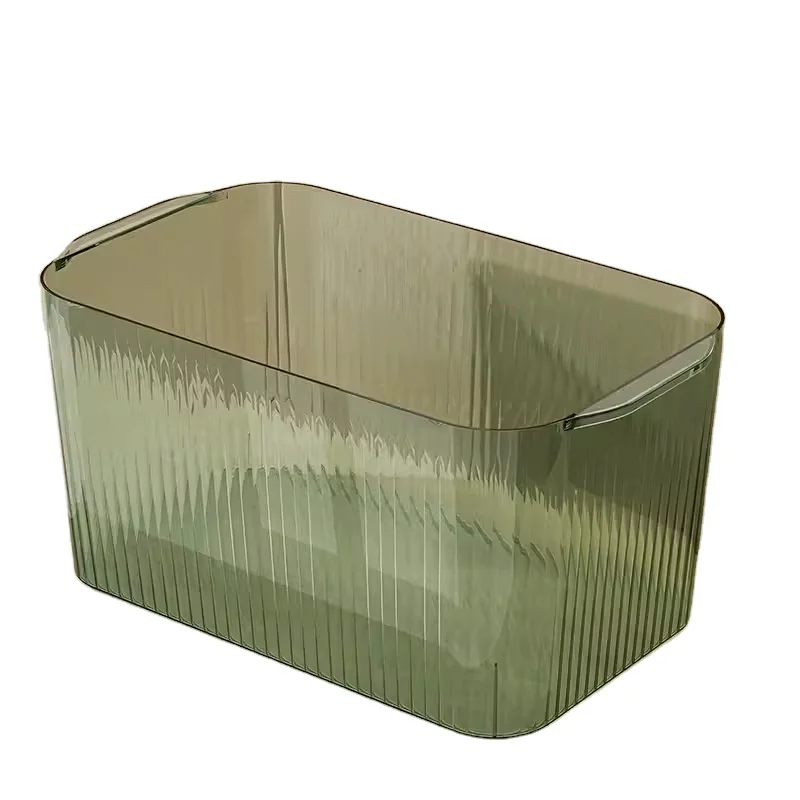 Transparent acrylic storage box desktop multifunctional sorting box plastic clear waterproof large round storage box