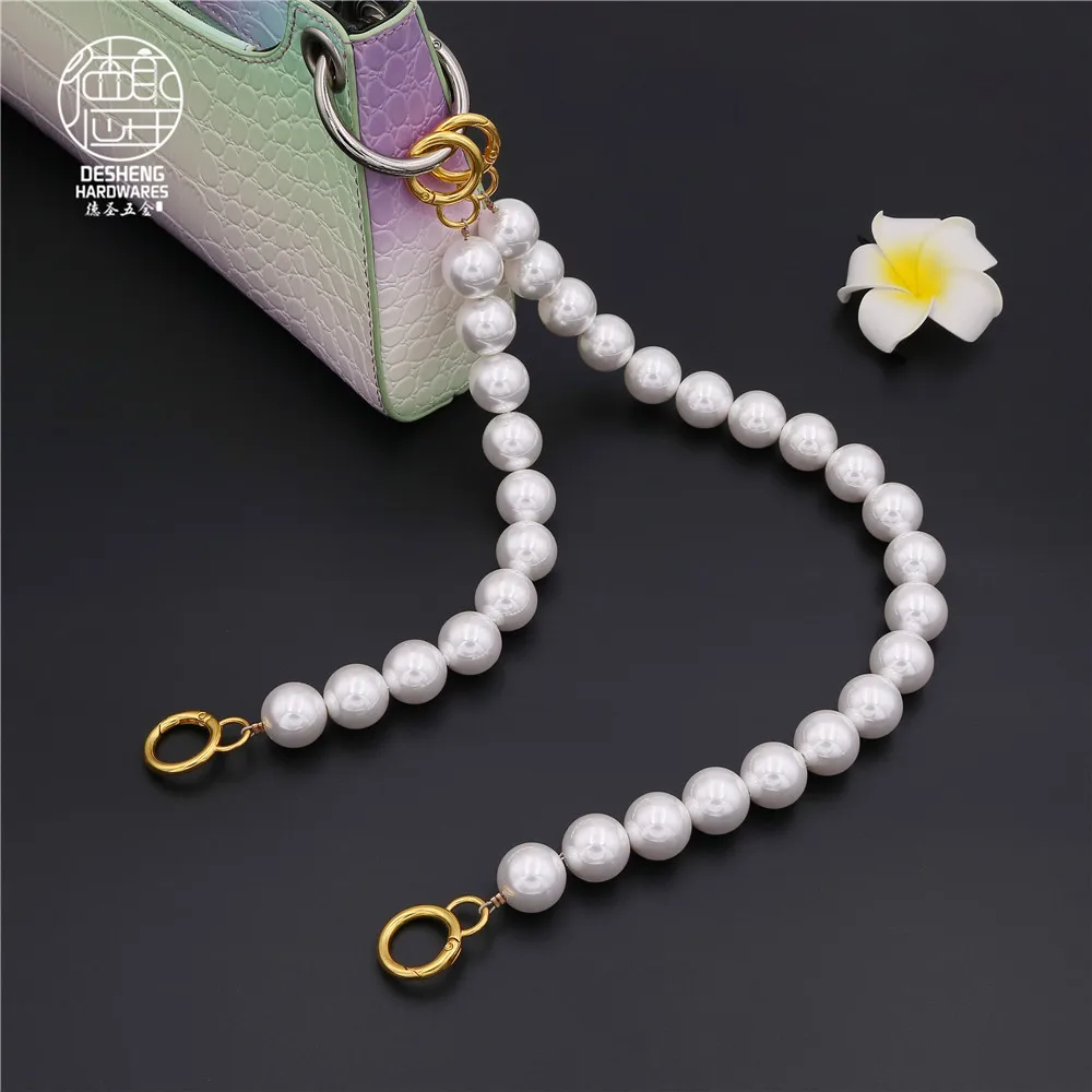 Handbag Accessories Women Pearl Chains Handle 8 Shape Clasp Spring Short Handle Bag Chains
