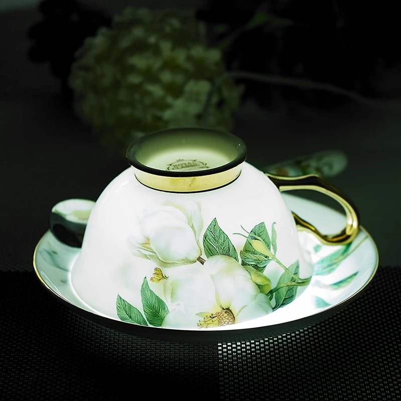 Костяные китайские чайные чашки с блюдцем и ложкой, кофейная чашка, фарфоровые чашки