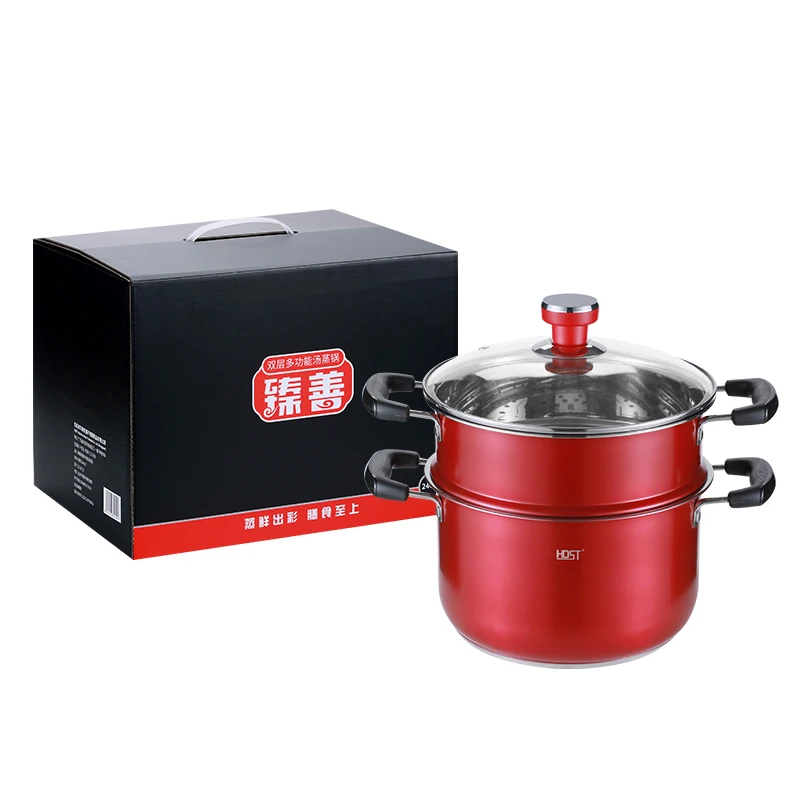 2 Layers Stainless Steel Steam Pot Stock Pot Food Steamer