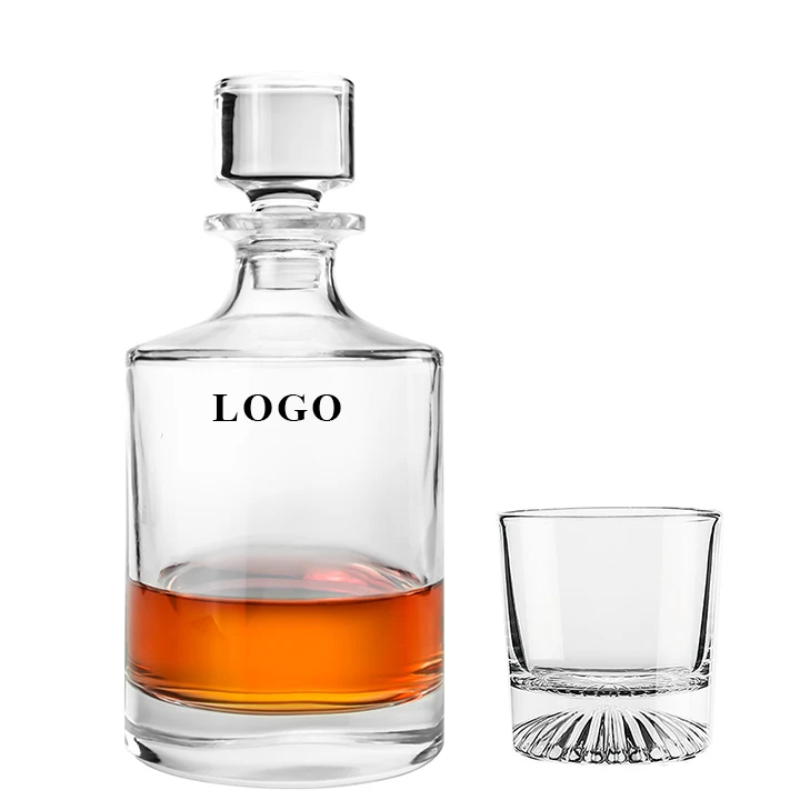 900ml Stability Smooth Surface Wholesale Custom Logo Crystal Whiskey Decanter with Gift Box