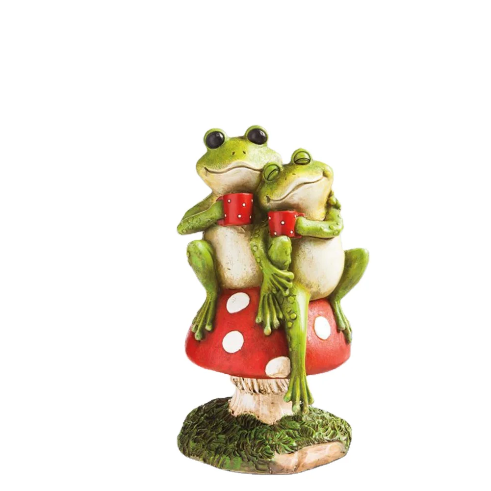 Small Ornament Crafts Pasture Mini Statue Figurine Frog Sculpture Resin Animal Art Statues