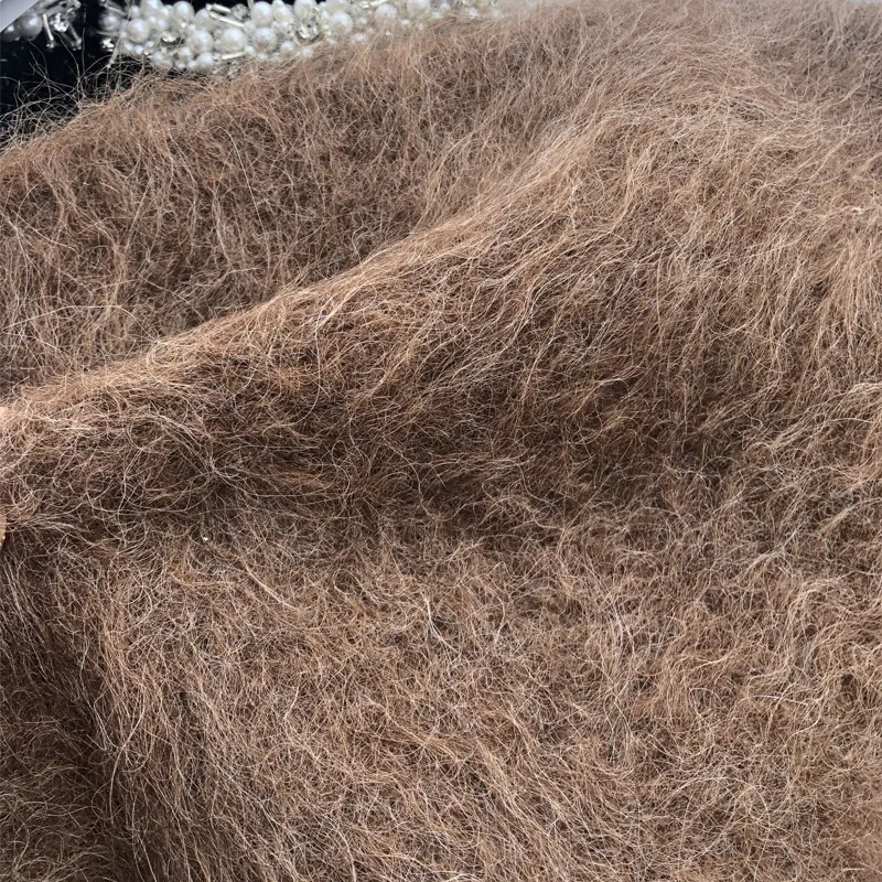 Custom Alpaca Sweater Women knitted cardigan Mohair lady V neck Brushed Fluffy