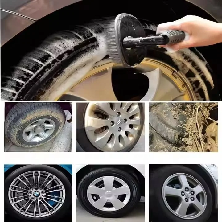 yuyang High quality reusable cleaning detailing brush washing car wheel plastic handle car wash accessories wheel tyre cleaning