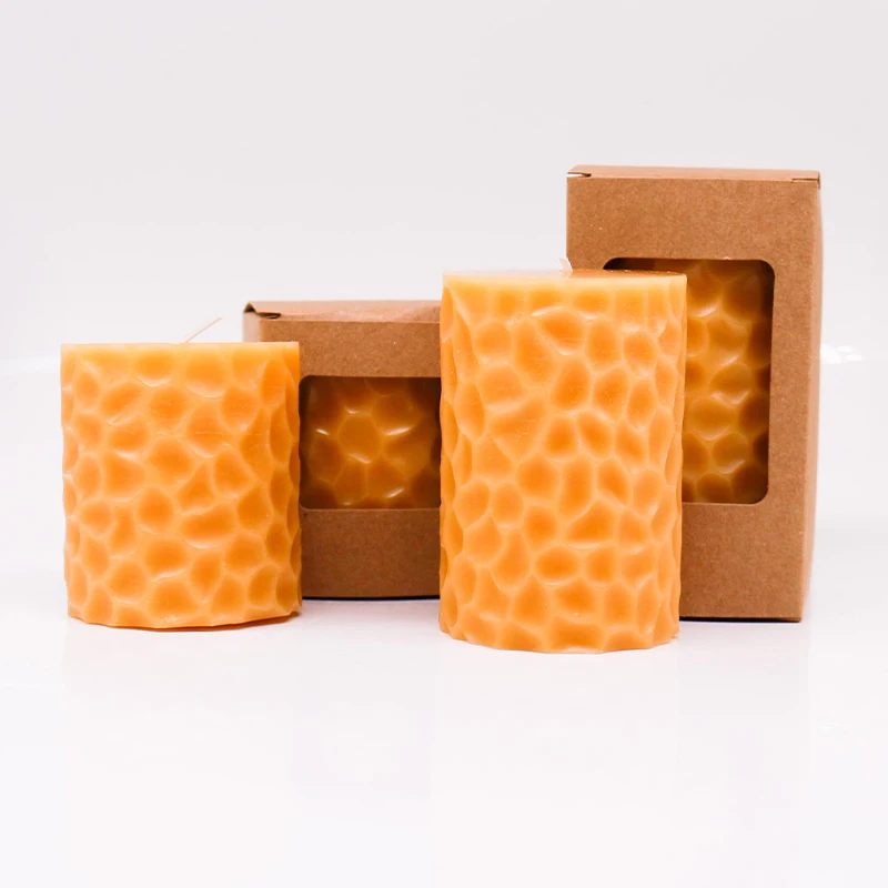 handmade pillar candle  beeswax taper candle with custom package box