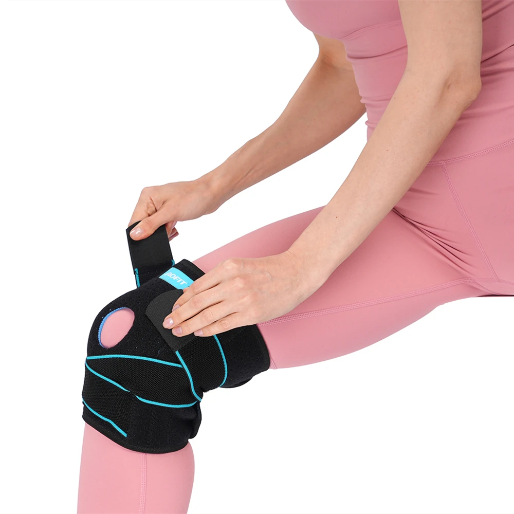 Premium Neoprene 4 Spring Bars Rubber Shock Absorption Breathable Adjustable Hinged Knee Brace