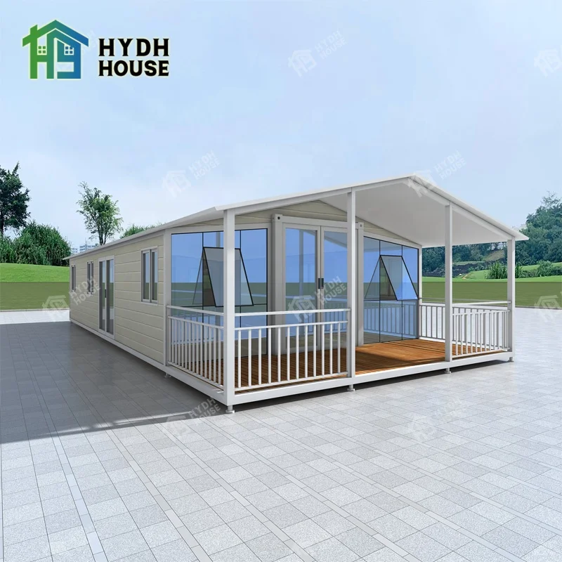 fast insall standard Fully furnished prefab 2 bedroom 1 bath Foldable expandable house with solar panel