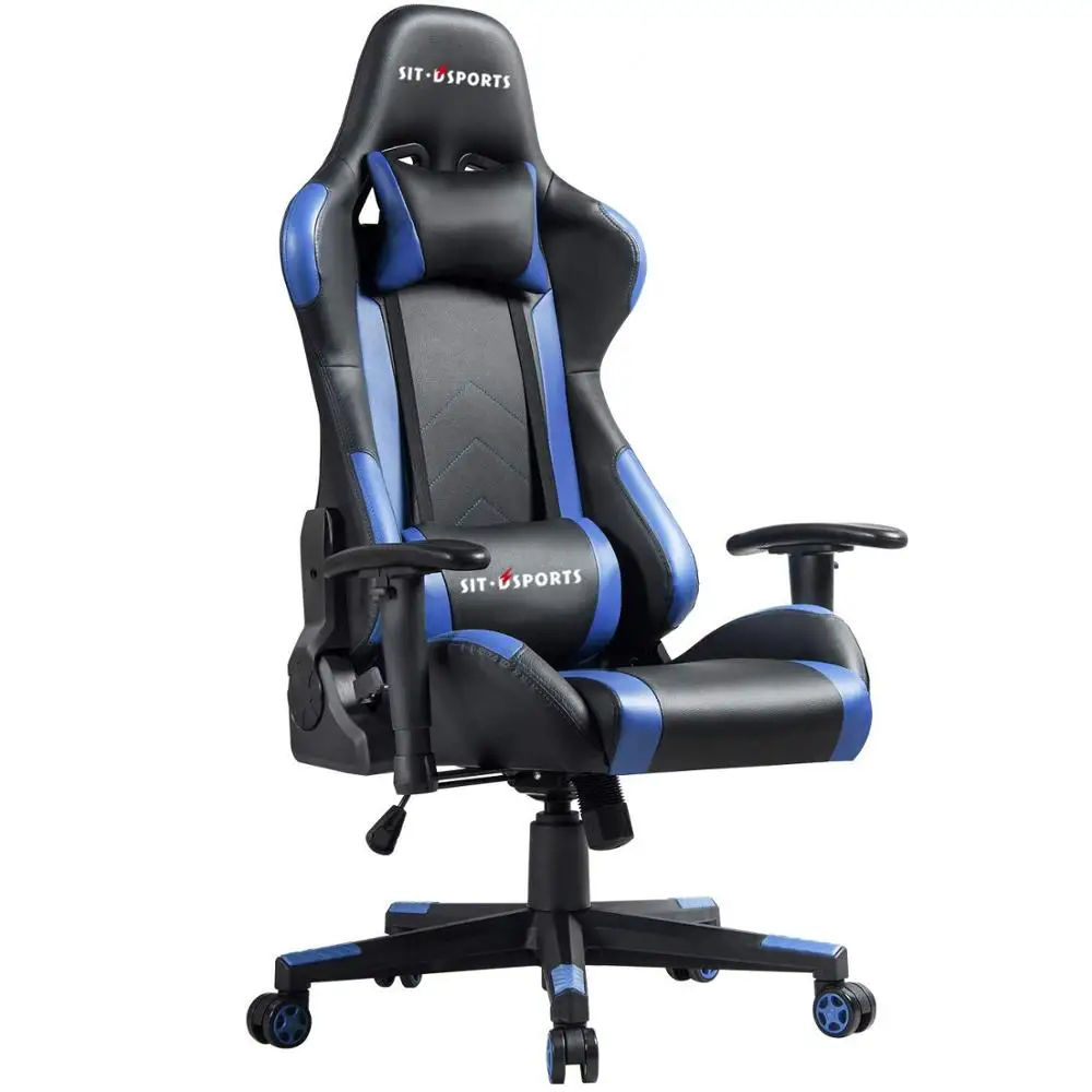 
Free Sample 2021 Comfortable Gaming racing Reclining swivel Real Leather Computer Office Chair Gold GRB New Game Chair 