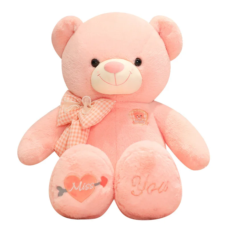 CE/ASTM OEM 2024 New Loli Big Bear Doll Bow Tie Bear Plush Toy Sofa Decoration Cushion Holiday Gift