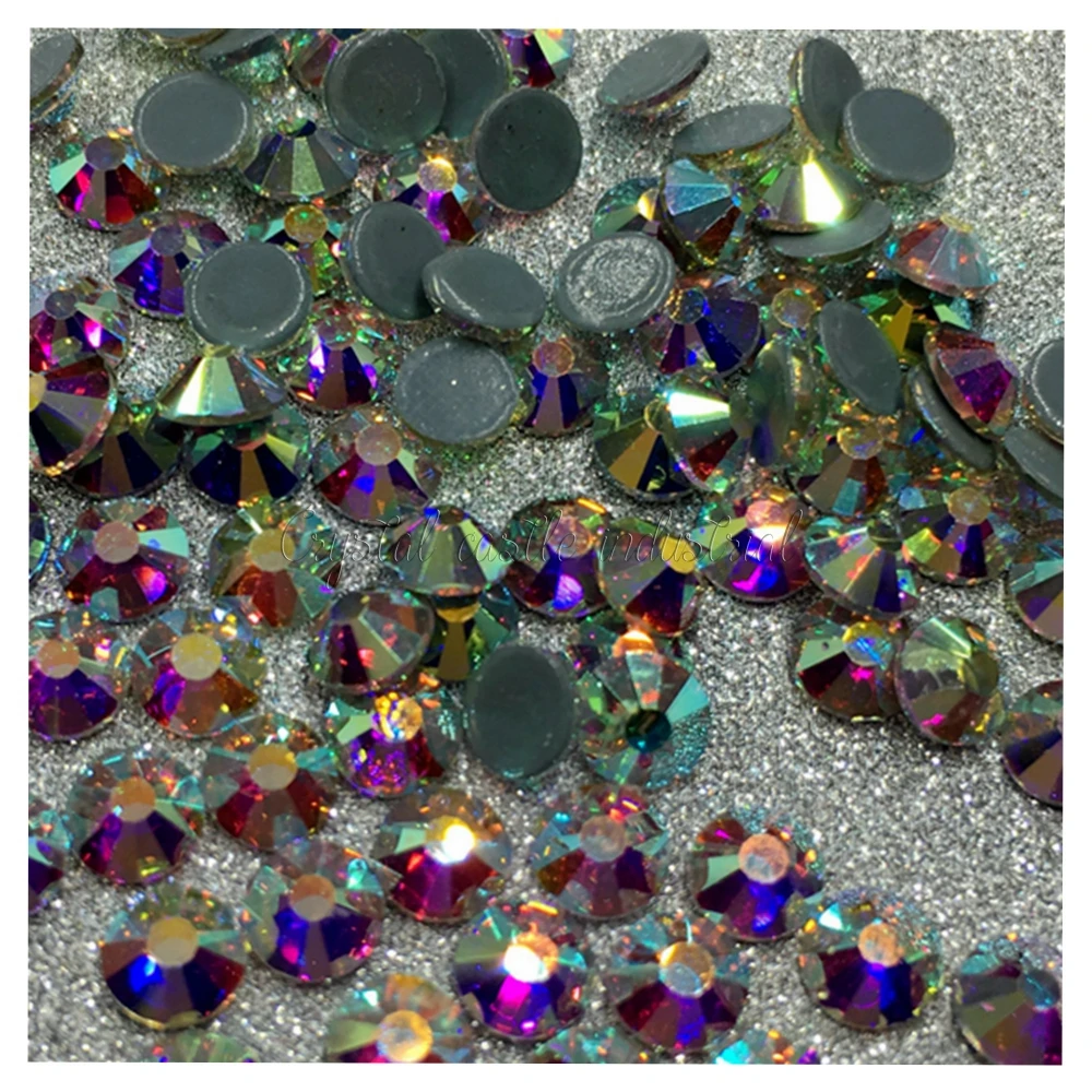 Bulk Wholesale Glass Crystal Rhinestone glue backside AB Crystal Rhinestones High Quality Hot Fix Flatback Rhinestone