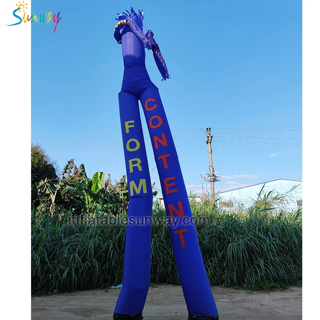 Dark Blue 8m 26 FT Full Printed Inflatable Double Legs Waving Sky Air Dancer Fly Guy Inflatable Sky Dancing Tube Man With Blower