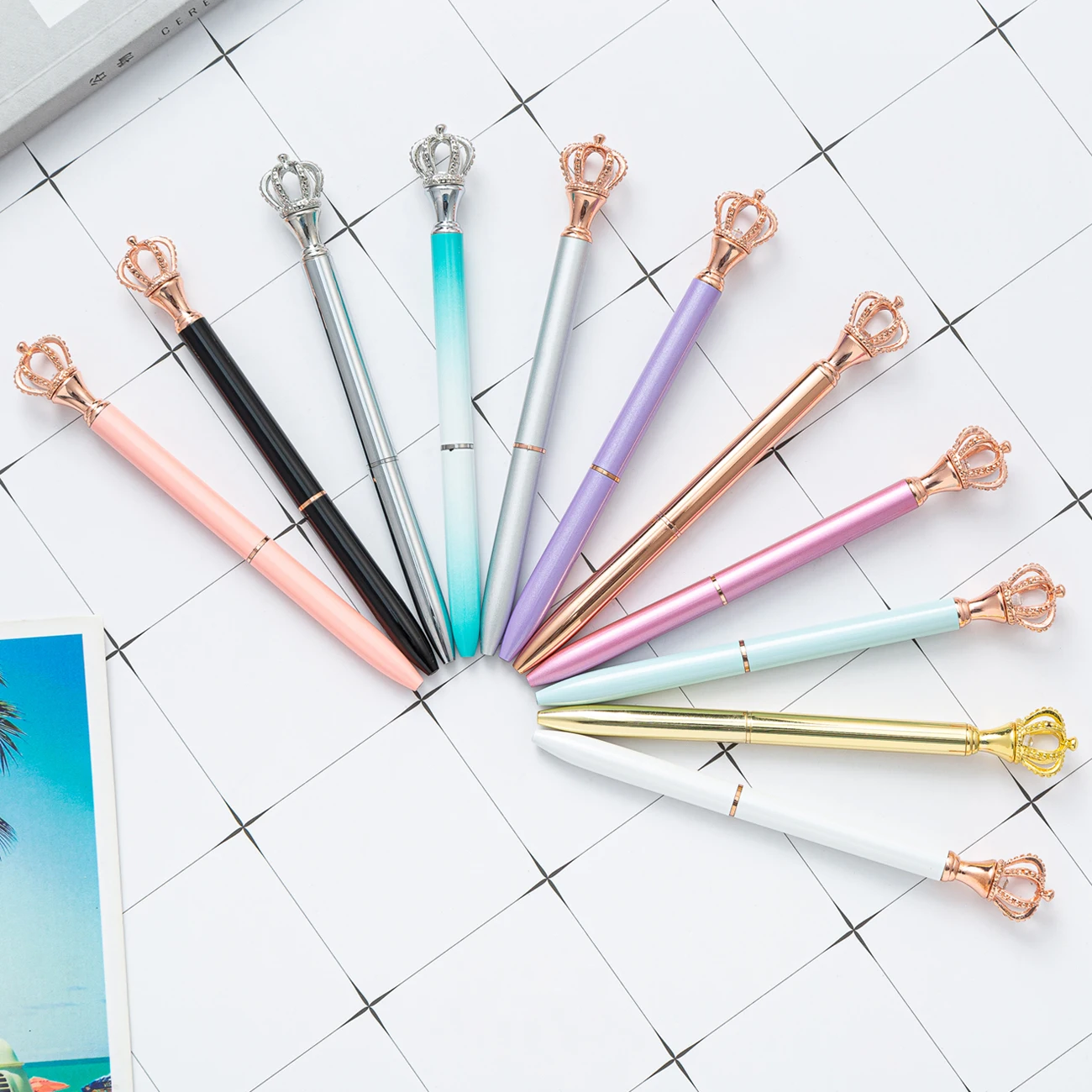 
Premium promotional gift metal crown pen logo customized the executive crown pen 