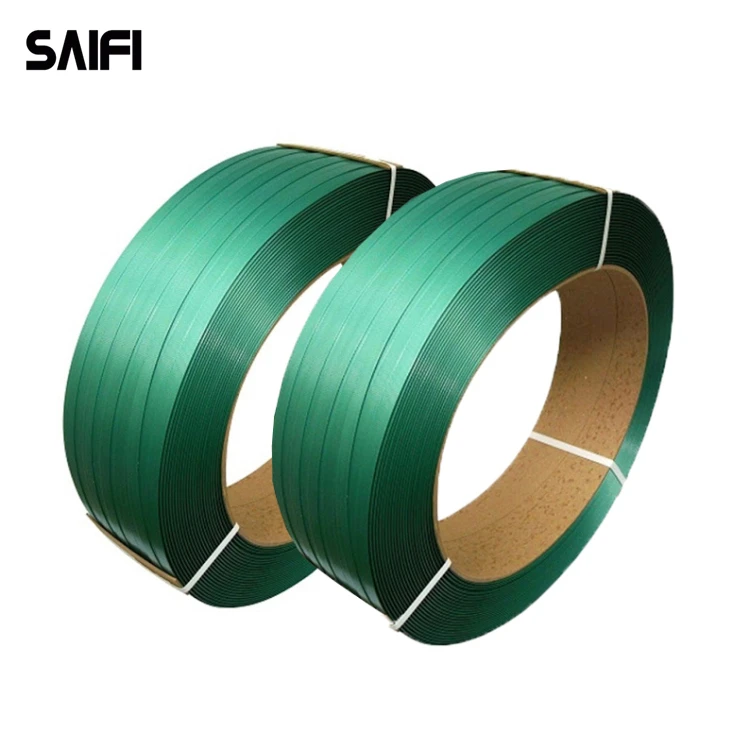 Green Color PET Strap Plastic Strap PET Strapping Band for Cotton Bale Polyester Fiber Packing