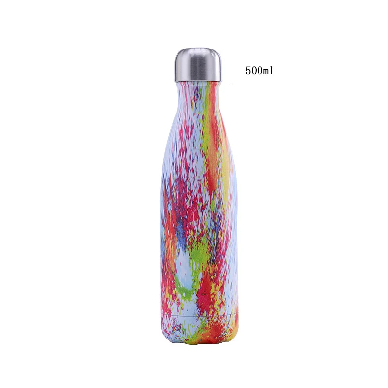Stocked Double Wall Stainless Steel Drinking Bottle Wood Grain Vacuum Insulated Water Bottle