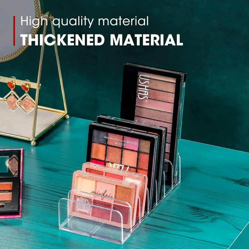 BPA-Free Plastic Eyeshadow Palette Makeup Organizer,7 Section Divided Acrylic Make Up Pallet Storage Holder Cosmetic Display