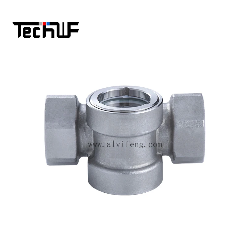Flow Meter Impeller 1/2inch Visual Stainless Steel Liquid Gas Oil Sight Glass Flow Indicator Flowmeter