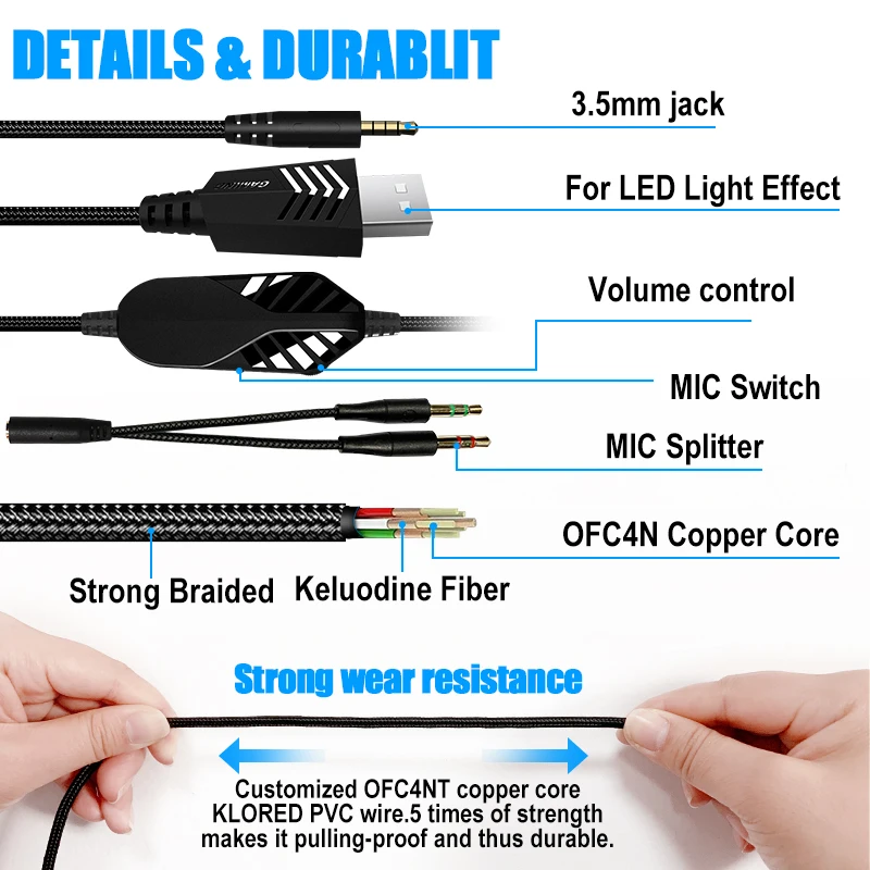 
Free Sample Waterproof G2000 PRO PS4 Earphone Earbuds Gamer Earphones And Headphones Ganing headsets For PC With Mic Light 