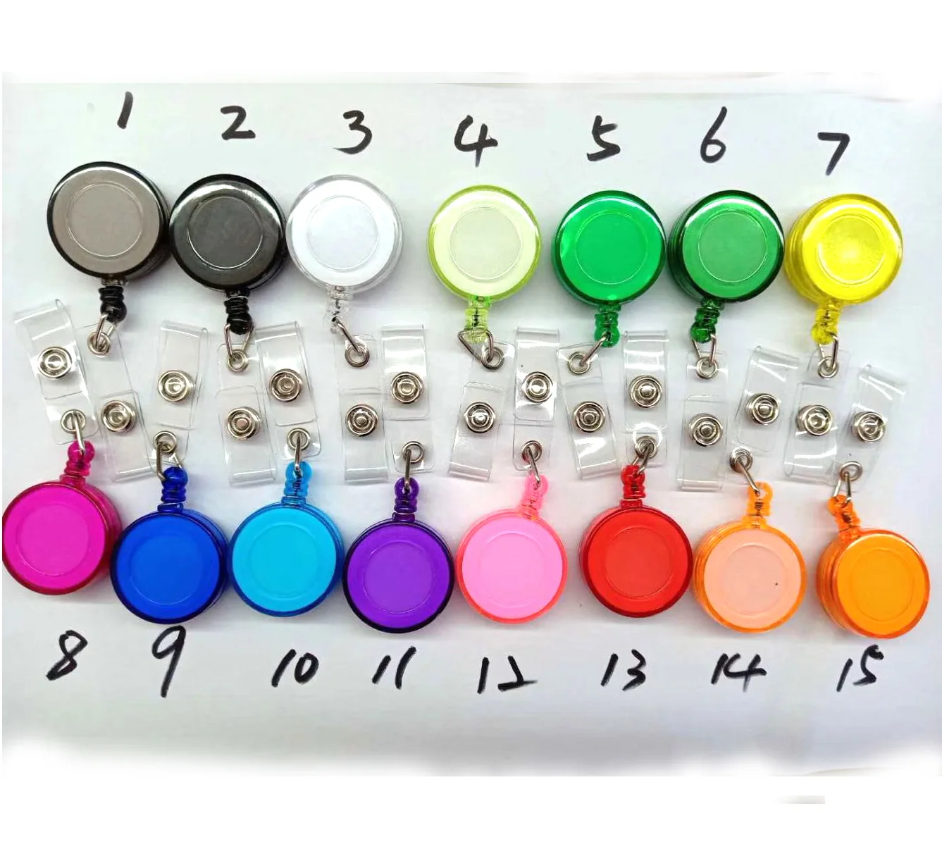 On stock plain plastic reel badge holder