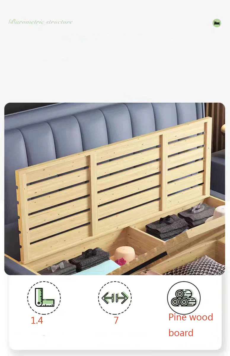 Nordic French Cream Style Furniture Simple Master Double Bed Young Girl Luxury Fabric Bed Bedroom Furniture