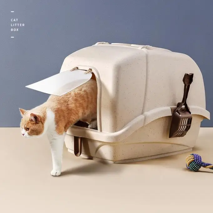 Wholesale flip cover fully enclosed large cat litter box