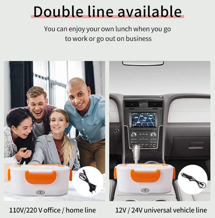 110V/220V Home self heating Insulation lunch box portable Food Container Leakproof mini electric lunch box for Children