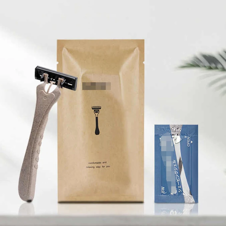 Easy to use eco-friendly disposable light bath shaver hotel shaving cream bagged shaver men and women travel manual razor