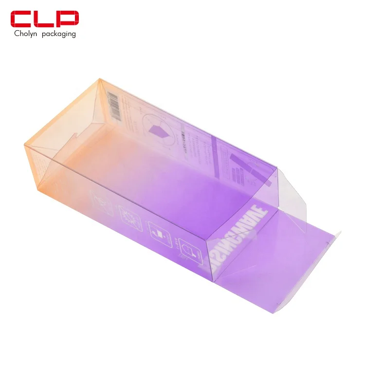 Customized Colourful Pet Transparent  Makeup Care Plastic Packaging  Box