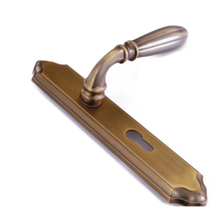 Brass panel interior door handle funiture lock handle mortise door lock