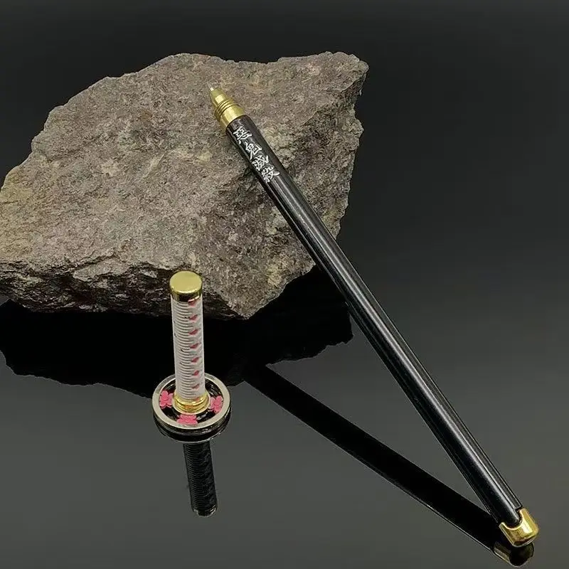 Demon Slayer Metal Arts Sword Game Collections Party Gift Sword Toys Action Figures Katana Knife Signature Pen with display rack