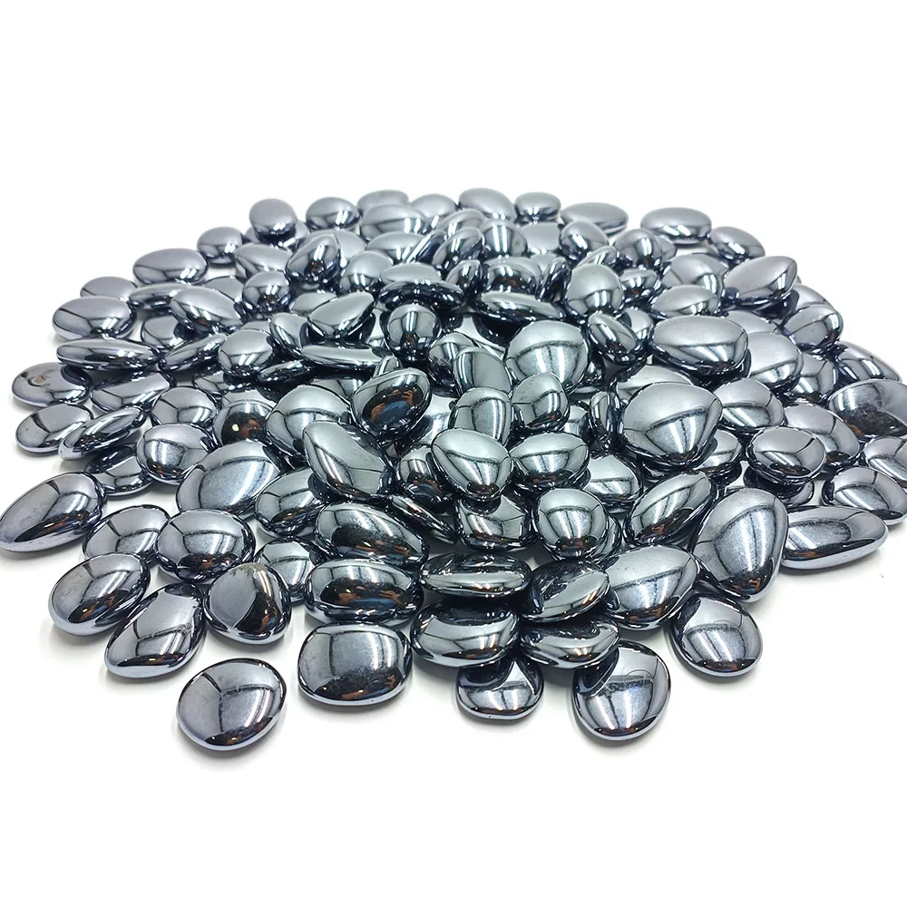Wholesale Natural Terahertz Quartz Tumbled Stone Metallic Ore Gemstone Ball Polished with Carved Technique