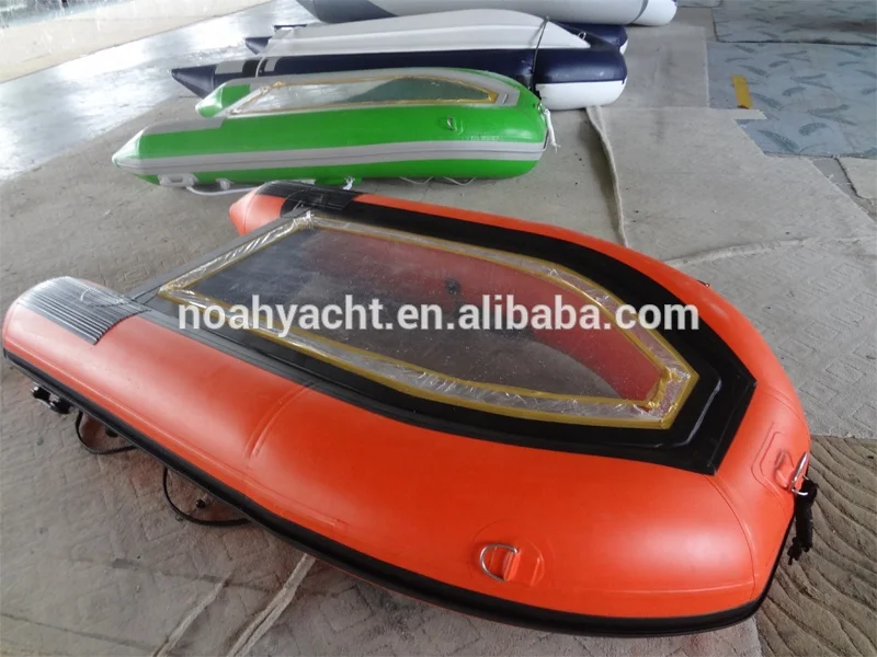 transparent floor glass bottom inflatable boat