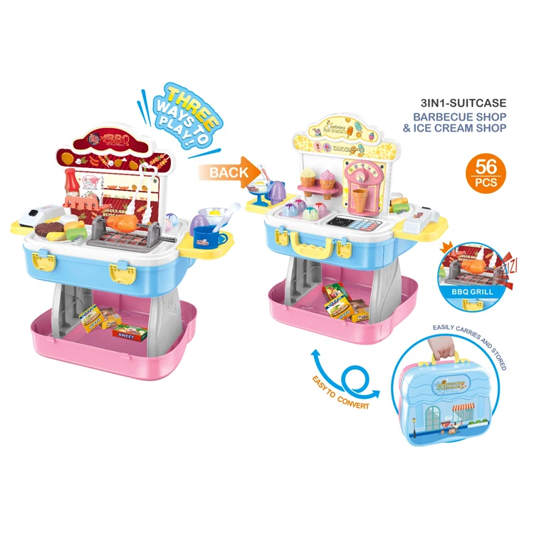 
Chinese manufacturer wholesale high-quality baby and children toys play ice cream shop and barbecue shop toy set 