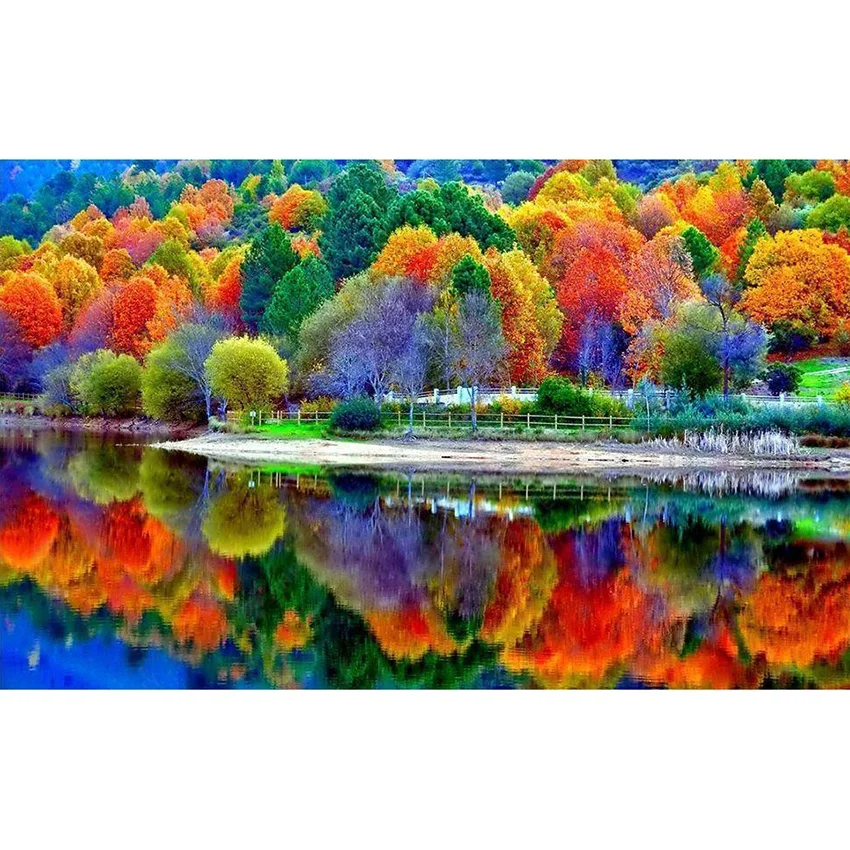 Autumn natural landscapes diamond painting diamond art kit mosaic art beads painting for home dec.
