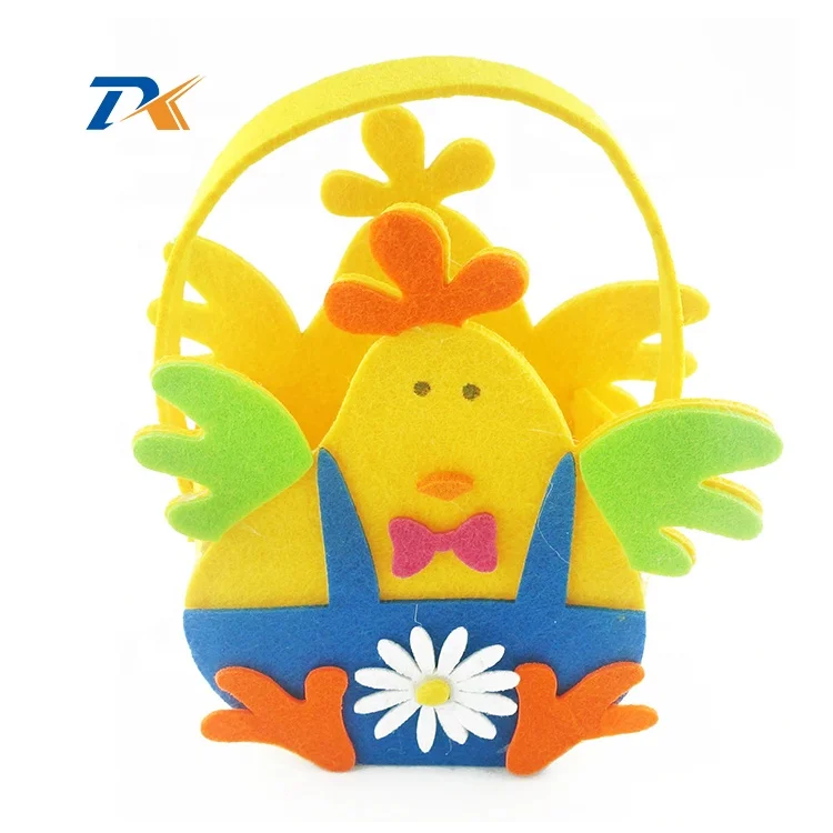 New Wicker easter baskets with rabbit easter bunny decoration