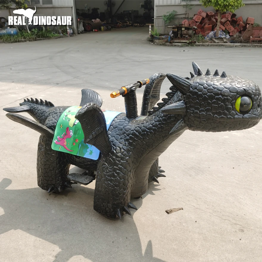 Kids driving animal dragon toy cars for playground