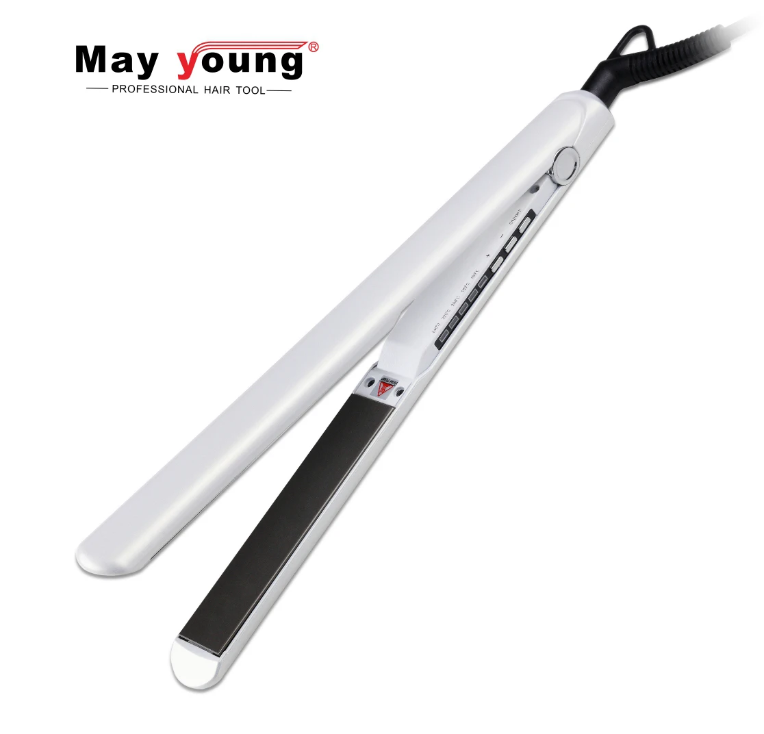 M525A Заводская Продажа Супер тонкий 12 см очень длинный небольшой черный титановый утюжок для волос