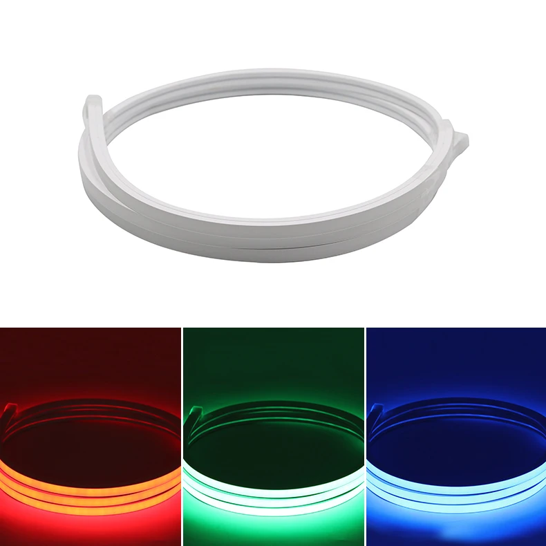 1010 вид сверху светящиеся неоновые полосы света 2835SMD 120LEDs12v 24v IP67 силиконовый Смарт цветная (RGB) светодиодная неоновая лампа под для использования в автомобиле