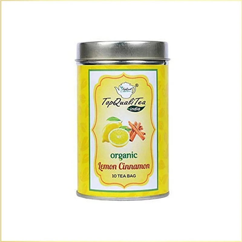 Lemon tea tin box 4 oz yellow tin tea box tea bag food packaging