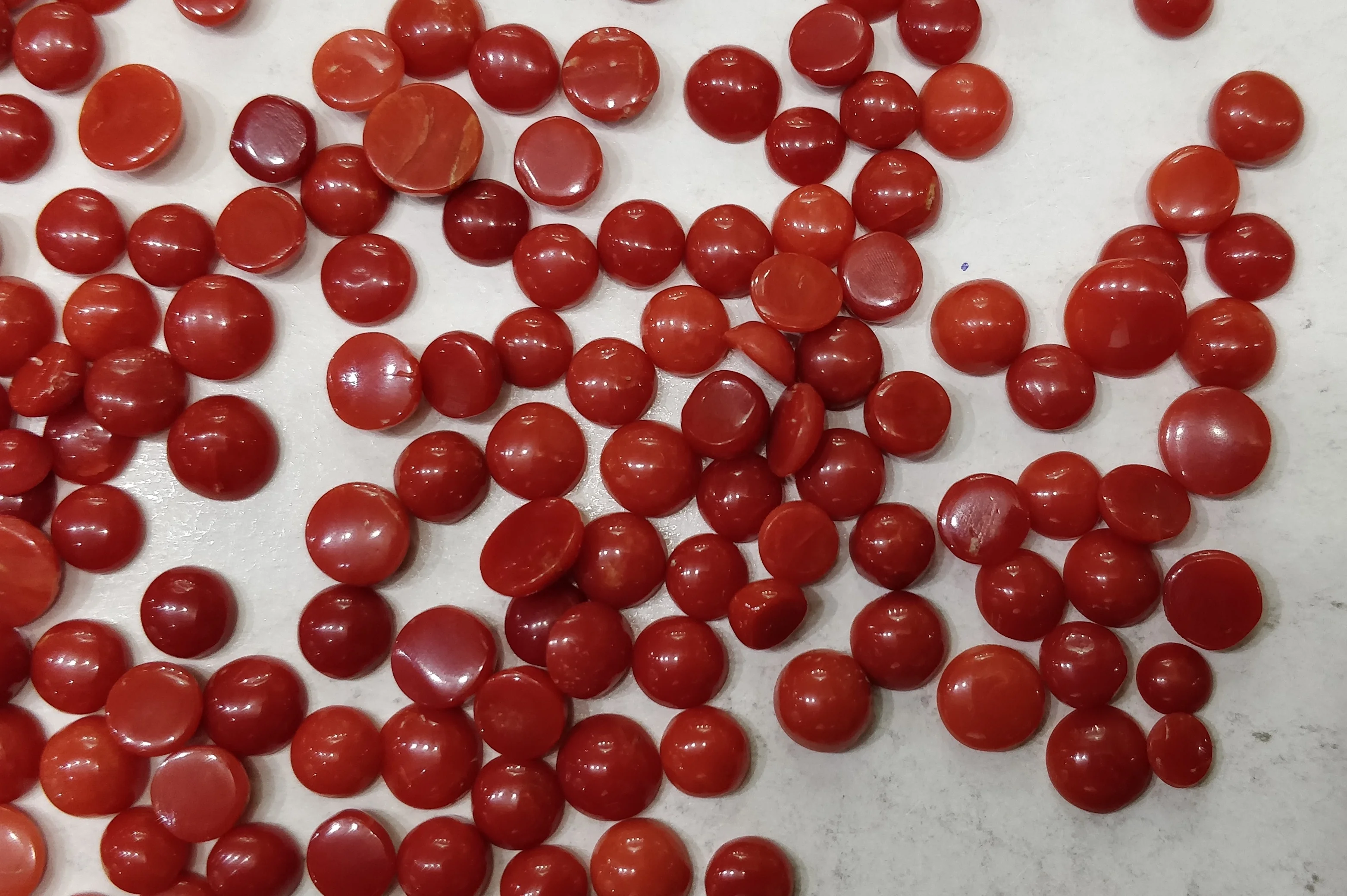 3mm Natural Loose Coral Round Orange/ Red Cabochon for Setting