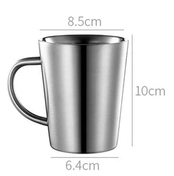Production of golden 304 stainless steel mug with handle for coffee shop