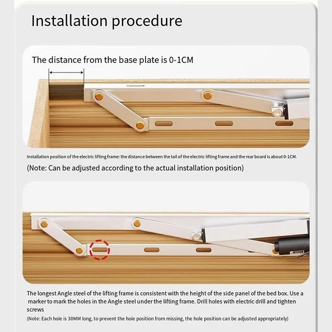 New Arrivals Furniture Hardware Accessories Fittings Gas Spring Strut Support Hinge Pneumatic Electric Bed Lifting Mechanisms