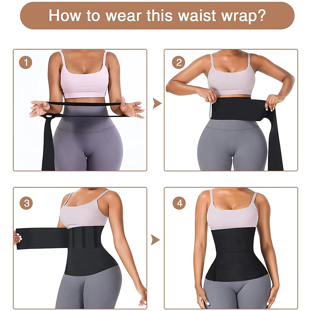 Body Shapewear For Women Custom Logo Latex Waist Trainers Shapers Wear Bandage Wrap Tummy Waist Wrap Belt Waist Trainer Shaper