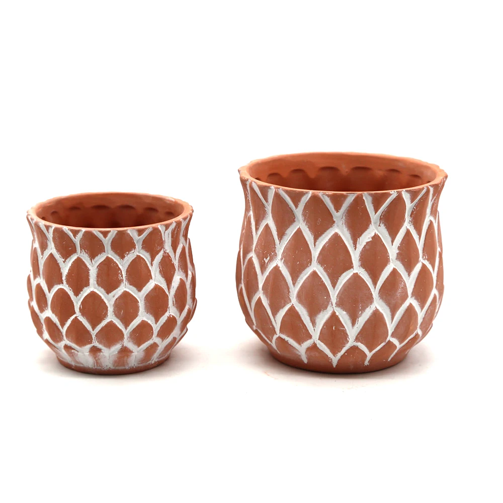 Eco-Friendly clay pot flower designs decoration for low price