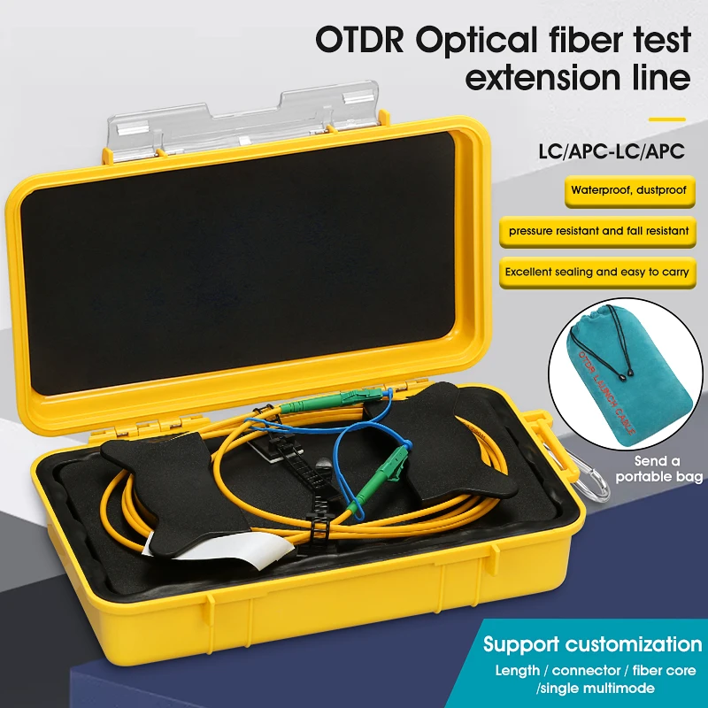 LC/APC-LC/APC OTDR Dead Zone Eliminator Fiber Rings Fiber Optic OTDR Launch Cable Box 1km SM 1310/1550nm