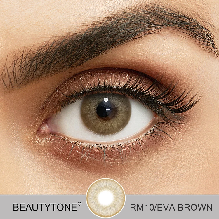 Romance eva brown 14.2mm natural look 1 year disposable eye cosmetics wholesale color contact lens