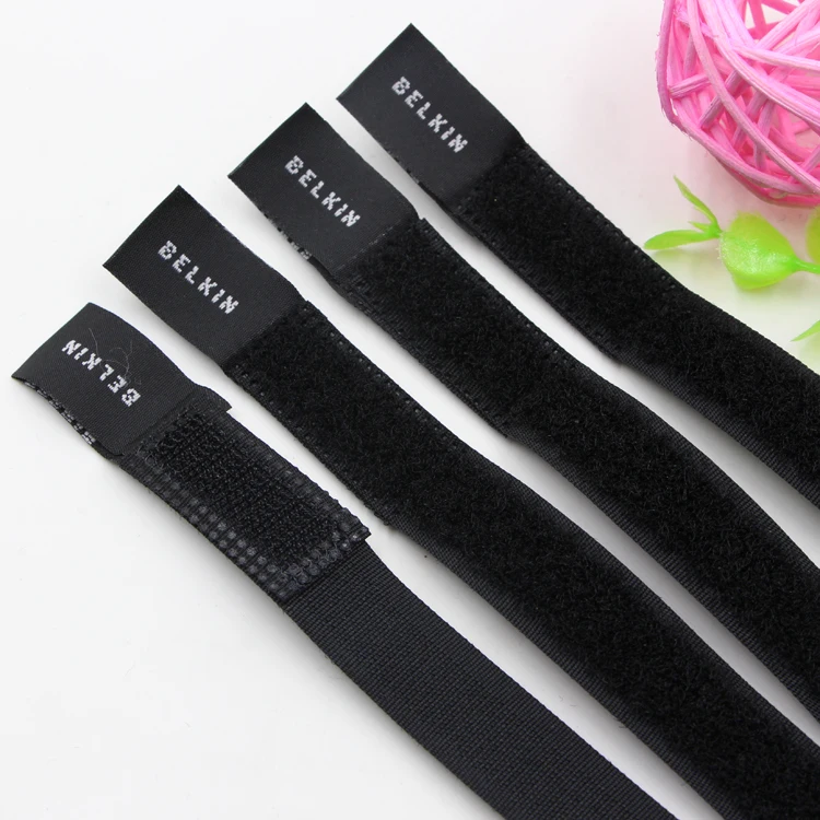 Custom logo printed adjustable loop fishing rod holder and hook fishing rod strap hook and loop